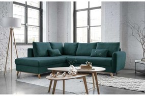 Tyrkysová rozkladacia rohová pohovka Miuform Scandic Lagom L, ľavý roh