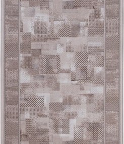 Associated Weavers, AKCIA: 400x100 cm Protišmykový behúň na mieru Tribe 37 Khaki - obšitý zo všetkých strán, hnedá, chodba / predsieň