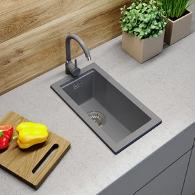 Gamma Decor 2850, 1-komorový granitový drez 280x500x207 mm, šedá, GMA-ZLE000162