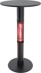 Vyhrievaný barový stôl s infražiaričom, 1500 W, Ø 600 mm, čierny