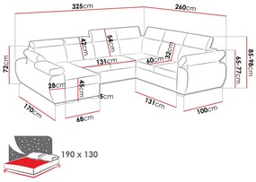 Rohová sedacia súprava Gozo U (sivočierna). Vlastná spoľahlivá doprava až k Vám domov. 1122200