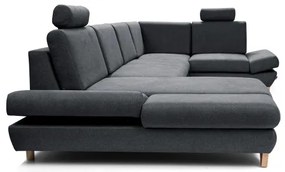 Rozkladacia rohová čalúnená sedacia súprava s úložným priestorom v tvare U AVESTA antracit