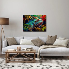 Obraz - Farebný leguán (70x50 cm)