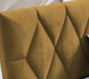 Posteľ Reve 160x200 cm, horčicovo žltá látka