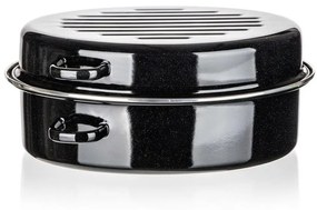 Banquet 2-dielny oválny smaltovaný pekáč CULINARIA Black, 38 cm