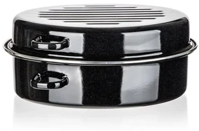 Banquet 2-dielny oválny smaltovaný pekáč CULINARIA Black, 38 cm