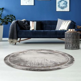 Dekorstudio Moderný okrúhly koberec NOA - vzor 9330 zlatý Priemer koberca: 120cm