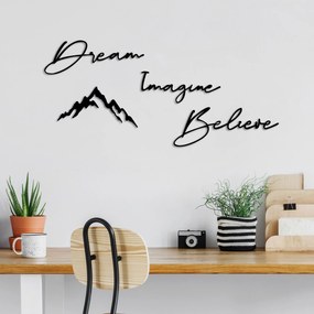 Nástěnná kovová dekorace Amazing Believe černá