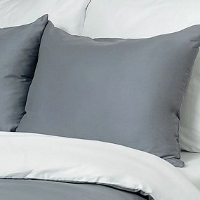 Kvalitex Saténové obliečky Luxury Collection biela/tmavosivá, 140 x 220 cm, 70 x 90 cm
