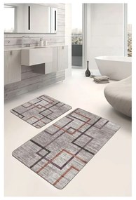 Sivé zamatové kúpeľňové predložky v súprave 2 ks 60x100 cm – Mila Home