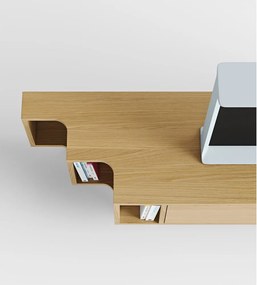 TV stolík v dekore duba v prírodnej farbe 189x50x44 cm Shift – Woodman