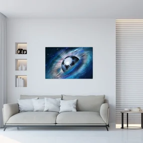 Obraz - Futbalová lopta vo vesmíre (90x60 cm)
