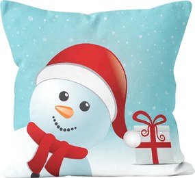 Vianočná obliečka na vankúš SANTA 45x45 cm - Snehuliak