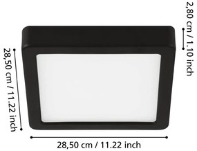 Čierne LED stropné svietidlo 28,5x28,5 cm FUEVA 5 – EGLO