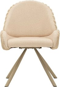 Krémové čalúnené jedálenské kreslá v súprave 2 ks s podrúčkami Stockholm – Mauro Ferretti