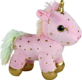 LEAN Toys Jednorožec Plyšová uspávanka Ružová s hviezdami