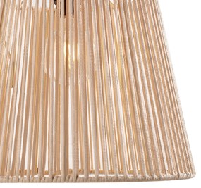 Vonkajšie závesné svietidlo čierne s béžovým lanovým tienidlom IP44 - Cava Jayla