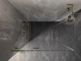 Mexen Lunar, L Duo výklopný sprchový kút 100 x 85 cm, 8mm číre sklo, zlatý profil, 834L-100L-085P-50-00