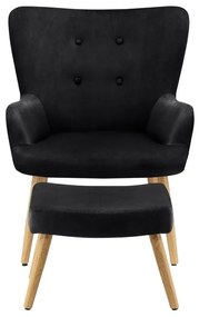 Čierne zamatové kreslo Coco - Støraa