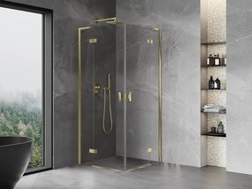 Mexen Mist-H L Duo, 2-krídlový sprchový kút 120 x 120 cm, číre sklo, zlatý lesklý profil, 8A5L-120L-120P-50-00