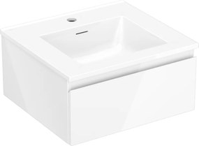 Mexen Orio, kúpeľňová skrinka 50 cm s umývadlom Otis, 1 zásuvka, biela lesklá, 91A10-05023-1-BF00-W18M00