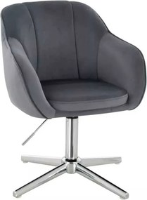 LuxuryForm DESIGN Stolička AVOLA VELUR na striebornom kríži - tmavosivá