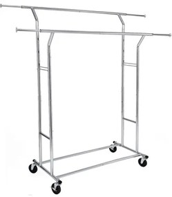 Mobilný stojanový vešiak LINEA strieborný