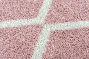 Koberec TROIK A0010,  ružovo -biely - strapce, Maroko Shaggy