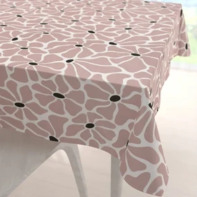 Biante Bavlnený štvorcový obrus Sandra SA-483 Hnedoružové designové kvety na bielom 100x100 cm