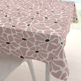 Biante Bavlnený štvorcový obrus Sandra SA-483 Hnedoružové designové kvety na bielom 80x80 cm