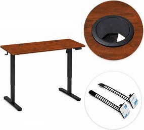 Elektrický písací stôl 120x60 cm, zdvíhateľný, výškovo nastaviteľná 72-118 cm, tmavý dub,