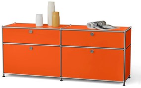 Kovová odkladacia skrinka »CN3« s výklopnými priečinkami a zásuvkami, oranžová