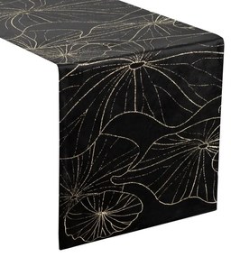 Dekorstudio Elegantný zamatový behúň na stôl BLINK 18 čierny Rozmer behúňa (šírka x dĺžka): 35x140cm