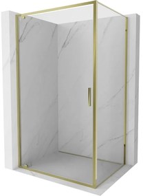 Mexen Exo, výklopný sprchový kút 70 x 90 cm, číre sklo, zlatá, 8181-070-090-50-00