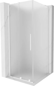 Mexen Velar L, sprchový kút s posuvnými dverami 110 x 110 cm, 8mm sklo námraza, biela matná, 871-110-110-33-20