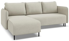 Béžová rozkladacia/s úložným priestorom rohová pohovka (ľavý roh) Luana – Makamii