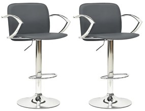 Barové stoličky 2 ks sivé z umelej kože