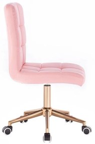 LuxuryForm DESIGN Stolička TOLEDO na zlatej podstave s kolieskami - ružová