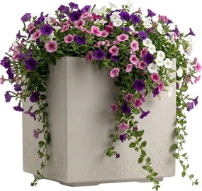 Květináč na kolečkách BETONIQUE 40x40 cm béžový