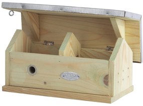 Domček pre čmeliaky Bee, 15x29x17 cm, drevo/kov, hnedá