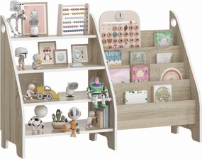 Praktický regál Montessori 2v1 pre deti - sonoma