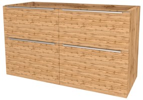 Mereo, Mereo Mailo, kúpeľňová skrinka 121 cm, chróm madlo, Multidecor, Dub Wotan, MER-CN593SDWOT