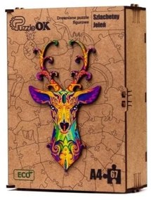 007311 3D drevené puzzle handmade - Jeleň A4