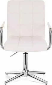 LuxuryForm DESIGN Stolička VERONA na striebornom kríži - biela