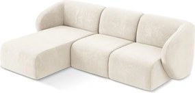 Béžová ženilková rohová pohovka (ľavý roh/s leňoškou) Lani – Makamii