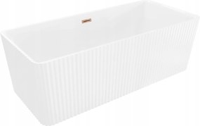 Mexen Nila ryhovaná vaňa 170x75 cm biela ružové zlato voľne stojaca