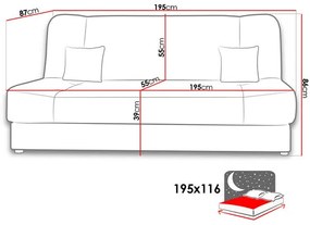Pohovka Magnus  (mätová + krémová). Vlastná spoľahlivá doprava až k Vám domov. 1122546