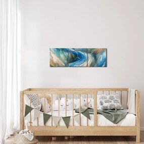 Obraz - Abstraktný prúd (s hodinami) (90x30 cm)