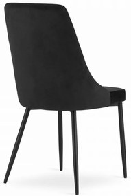 Jedálenský set 1+4, čierny stôl v dekore dub zlatý MADO 120x80cm a čierna zamatová jedálenská stolička IMOLA