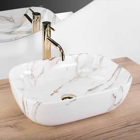 Rea Belinda, umývadlo na dosku 460x320x125 mm, Aiax-mramor, REA-U6596